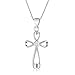 Silver Cross Womens Necklace - Infinity Holy Jesus Pendant Jewelry for Girls, Teens, Women