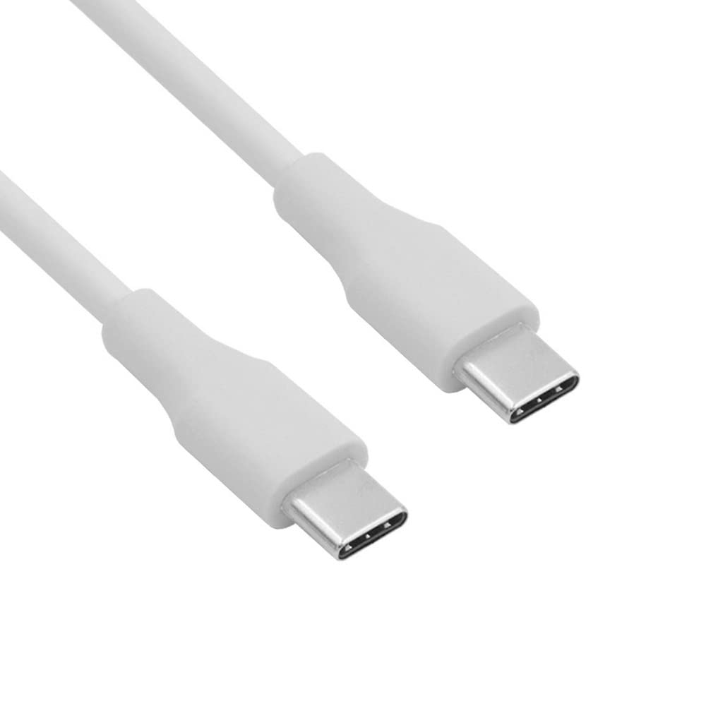 Cablecc Type-C USB-C Male to Male USB 2.0 Version Data Cable Support PD 65W for Laptop & Phone White 1M