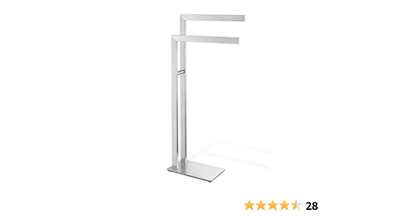 ZACK ZK40377 TOALLERO Doble DE PIE H.80 CM, Stainless Steel Metallic