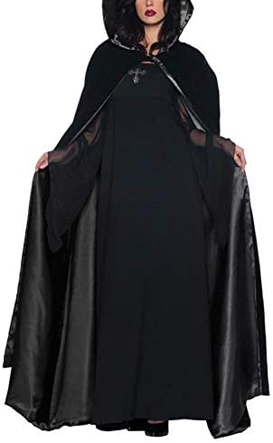 YONEER Halloween Costumes Hooded Robe Adult Women Witch Costume Dress Halloween Dance Party