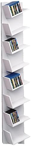 Amashion DVD Rack Wall Mount, 8 Grid Triangle CD Storage Rack Shelf, Floating Corner Shelf for Media (White)