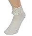 Women High Ankle Lace Socks, Bridal Ruffle Frilly School Girl Princess Dress Sock with Lace Trim For Lolita/Jk W-811 (A1-5 Pairs - 1 Black, 2 Pink, 2 White, with Eyelet Lace)