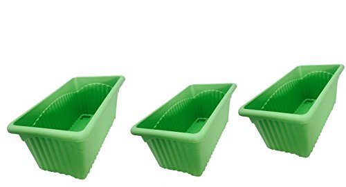First Smart Deal Plastic Rectangular Planter Pack of 3 - Green