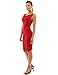 PattyBoutik Women's Cowl Neck Sleeveless Ruched Dress (Bright Red S)