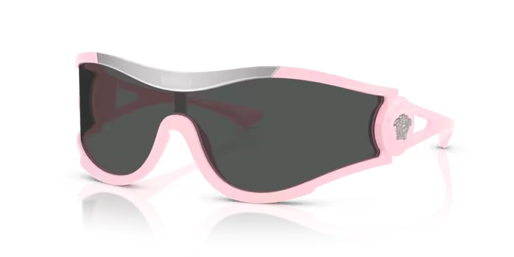 Photo 1 of *** ONLY THE GLASS NO FRAME *** Versace VE4475 548587 42MM Pink/Dark Grey Shield Sunglasses for Men for Women + BUNDLE With Designer iWear Complimentary Eyewear Kit`