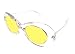 WebDeals - Oval Round Retro Sunglasses Color Tint or Smoke Lenses Clout Goggles (Clear, Yellow)