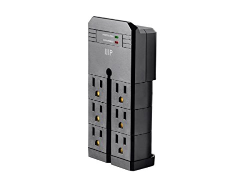 Monoprice Rotating Surge Computer Surge Protector, Black (115876)