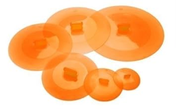 Ventosa Silikon Deckel Set 6-teilig, orange - bestehend aus den Größen 8,5/12/18/22/25 und 29 cm