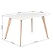 FurnitureR Dining Table Rectangular Top Dining Desk 44'' x 28'' Leisure Cofffee Table 2-4 People Wood Beech White Kitchen Desk