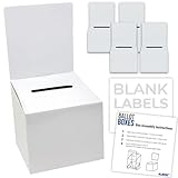 ALBEN White Glossy 6x6x6 Ballot Box