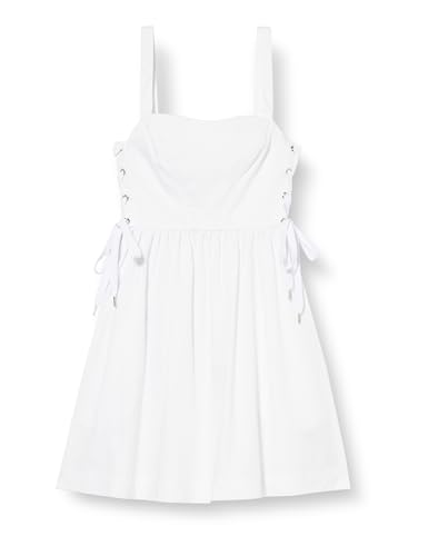 Pinko Amazonia Abito Popeline Stringato Vestito da Cocktail, Z04_Bianco Brill, 36 Donna