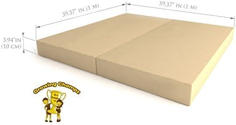 Folding Gymnastics Mat/ Gym Mat/ Sports Kids Children Gymnastics Mat/Landing Mat/ Tumbling Mat/ Stretching Mat/ Yoga Mat 40"x40"x4" White