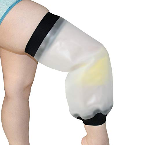 Knee Cast Shower Cover Large Size, Waterproof Knee Shower Protector for
