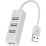 Portable Universal USB 3.0 -SuperSpeed 4 Ports Hub with LED Light Ultra Slim Splitter Adapter Cable for PC,Computer,Notebook,
