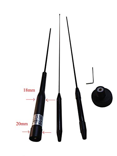 Anteenna TW-BB-7 Ham Mobile Antenna with UHF Male Connector 144/440MHz VHF/UHF 2m/70cm Max Powr 70W 1 PC Free Black Color of Adaptor Connector NMO to UHF Female (SO-239)
