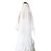 2 Tier Lace Wedding Bridal Veil with Comb Ivory Cut Edge Waltz Length
