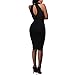 Synen Women's Mesh Rivets Sleeveless Bodycon Vintage Cocktail Dresses (L, Black)