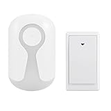 Adoric Waterproof Wireless Door Bell Kit, 1 Plug-In Receiver & 1 Remote Push Button - Self-Powered, No Battery Needed, Premium Doorbell with Nightlight, LED Indicator (2018 Upgraded Version)