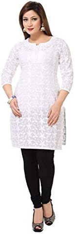 Rise on Fab Chikankari Material White Color with Short Legnth Kurti