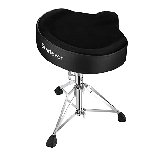 Starfavor Drum Throne Height Adjustable Saddle Drum Seat, Drum Stool