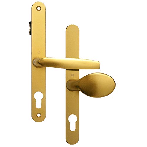 ASEC 68mm Lever Pad UPVC Door Furniture With Snib - Polished Gold