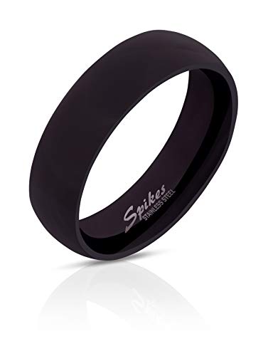 Bungsa Edelstahl Ring Schwarz glänzend Klassisch Herren – Bild 5