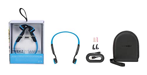 AfterShokz Trekz Titanium Open Ear Wireless Bone Conduction Headphones, Ocean Blue, (AS600OB) (Certified Refurbished)