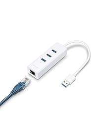 TP-Link - Hub USB 3.0 portátil de 3 puertos con adaptador de red de 1 puerto Gigabit Ethernet