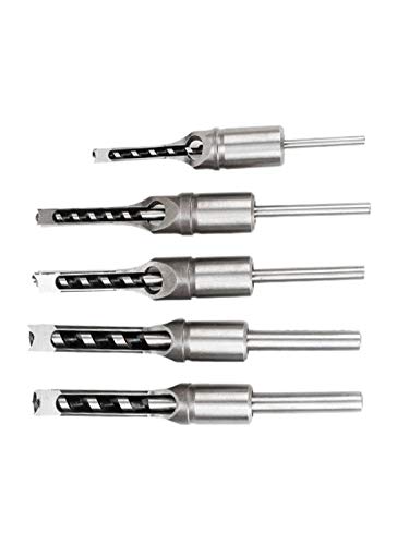 Ljnuanrg Woodworking Square Hole Drilling,Square Hole Mortiser Drill Bit Mortising Chisel Electric Drill Tools (Silver, 12.7mm)