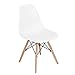 HOMY CASA Homycasa Eiffel DSW Style Mid Century Side Dining Chairs Molded Plastic Cover Natural Wood Legs(Set of 6, White)