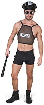Karnival Men's Hot Cop Costume Set - Perfect for Halloween, Costume Party Accessory. Trick or Treating (XL)