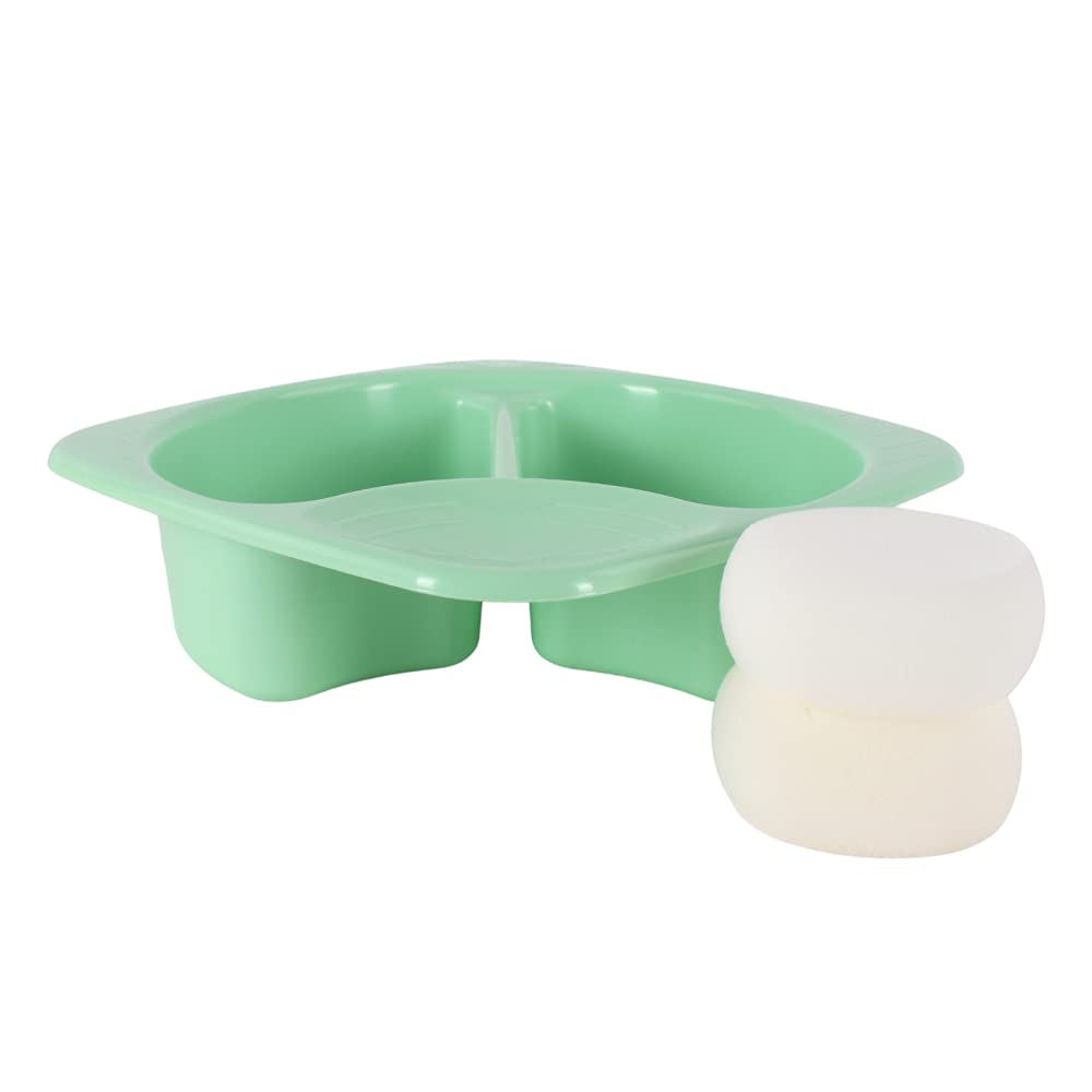Junior Joy Top n Tail Bowl with 2 Sponges Mint - Baby Bathing Essential for Newborns and Infants - Lightweight, Durable, Easy to Clean - 50 x 50cm