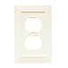 Brainerd 178650 Wood Architectural Single Duplex Outlet Wall Plate / Switch Plate / Cover, Cream/White