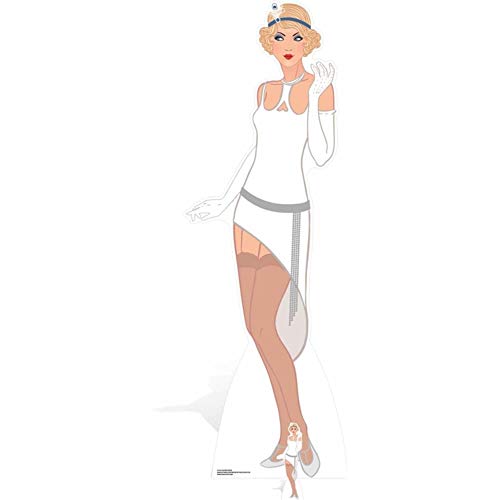 Gatsby 1920s White Flapper Girl Life Size Cardboard Cutout SC1024