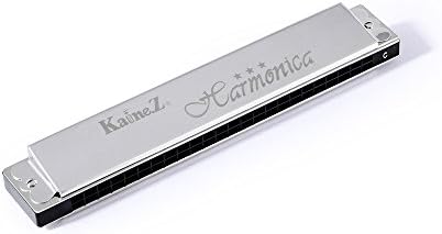 Boseno 24 Holes Double Tremolo Harmonica, Key of C Prime (Silvery)