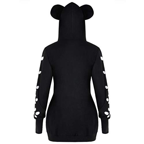 Orangeskycn Womens Cute Sweatshirts Cat Print Hoodie With Ears Pullover Tops - Thumbnail 4
