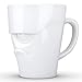 FIFTYEIGHT PRODUCTS TASSEN Porcelain Mug with Handle, Grumpy Face Edition, 11 oz. White (Single Coffee Mug) Coffee Cup