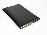 Leather Journal Refillable with Lined Paper Moleskine Cahier Notebook Personalized Chromexcel Black Leather Cover with White Smoky Stitching Full-Grain Horween Leather Different sizes