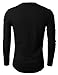 H2H Mens Henley T-shirts with Long Sleeve, Black, US M (Asia L)