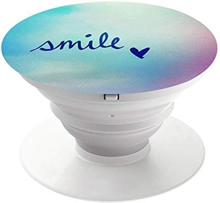 Collapsible Grip & and Tablets Stand - Black (Blue Smile Heart)