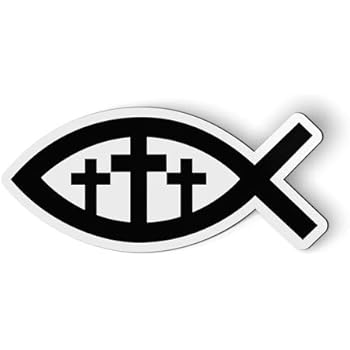 AK Wall Art Christian Fish - Magnet - Car Fridge Locker - Select Size