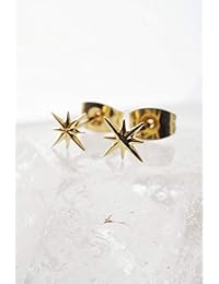 HONEYCAT Pendientes de estrella celestiales en oro, oro rosa o plata   Joyería minimalista y delicada