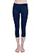 BALEAF Women's Yoga Capri Pants Workout Running Cropped Legging with Inner Pocket Non See Through Dark Blue Size M