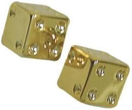 Gold Dice Valve Caps set of 4