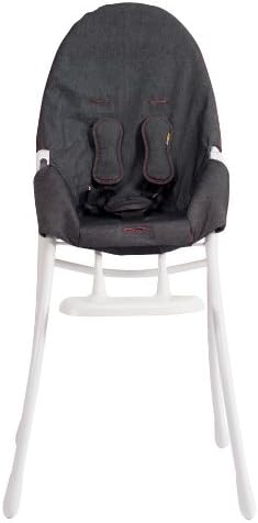 bloom Nano Folding High Chair with White Frame in Downtown Denim