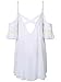 Women's Cold Shoulder Trumpet Sleeve Spaghetti Strap Dress Top