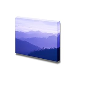 Canvas Prints Wall Art - Beautiful View of Moutains in Fog at Dawn | Modern Wall Decor/Home Decoration Stretched Gallery Canvas Wrap Giclee Print. Ready to Hang - 12" x 18"