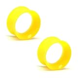 Pair of Silicone Double Flared Skin Eyelets: 00g, wearable length: 5/16