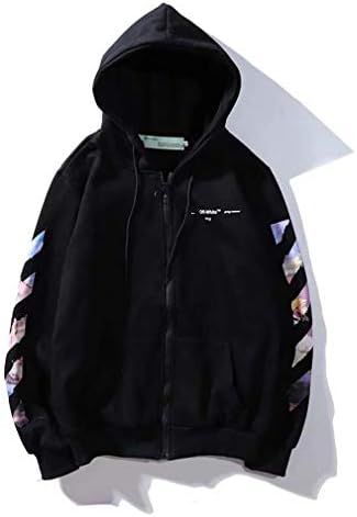 Lanzhx Off Men's Full-Zip Hooded Sweatshirt Long Sleeve Fashion Jacket Limited Oil Painting Arroff OW White Hoodies