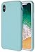 Soft Liquid Silicone iPhone X Cover Case Inner Soft Microfiber Cloth Lining Cushion for Apple iPhone X/10 5.8inch (Mint)